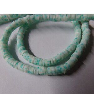 1 Strand Light Blue Dot Polymer Clay Beads